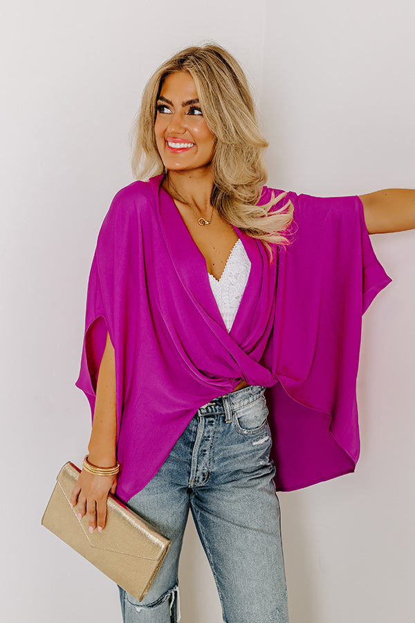 Premium Orchid Surplice Party Top - Ultimate Style for Every Occasion