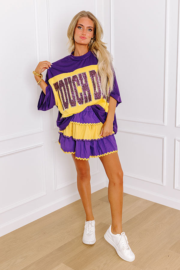 Ultimate Game Day High Waist Tiered Mini Skirt - Purple