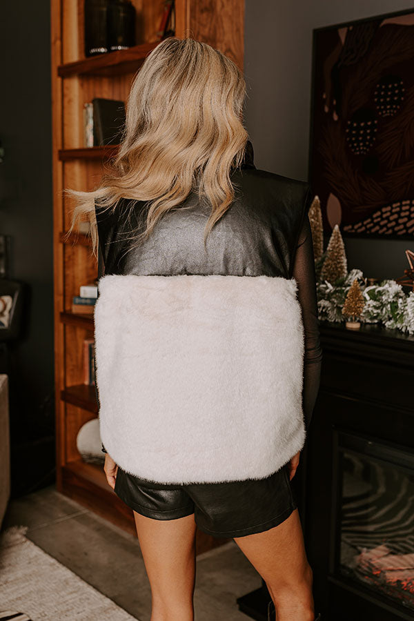 Premium Reversible Faux Leather & Fur Vest - Aspen Luxe Style