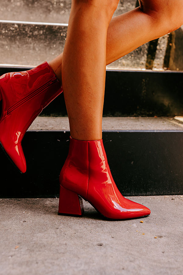 Premium Red Patent Bootie - Ultimate Style & Comfort