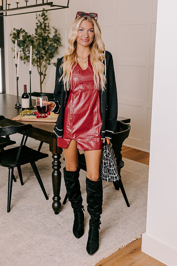 Ultimate Chic Faux Leather Mini Dress - Modern Metropolis Edition