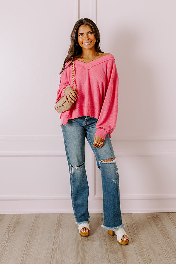 Ultimate Springtime Sips Waffle Knit Top