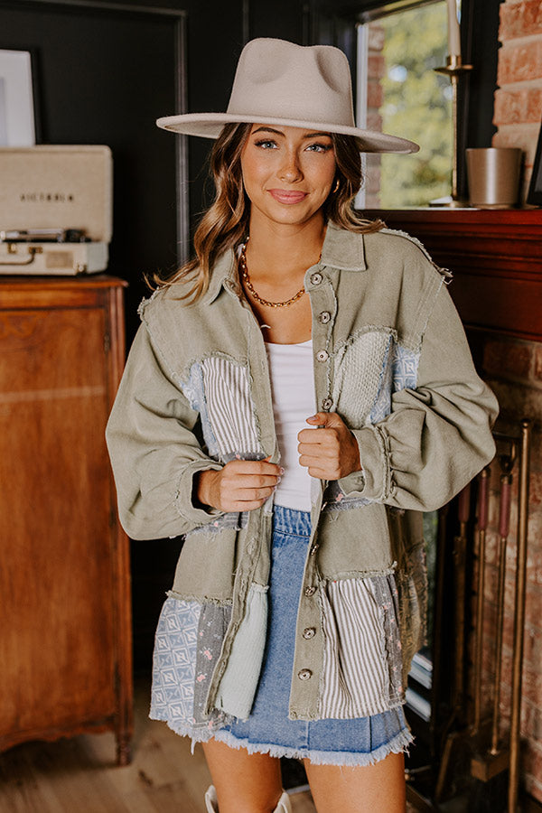 Premium Sage Color Block Jacket - Ultimate Fall Style