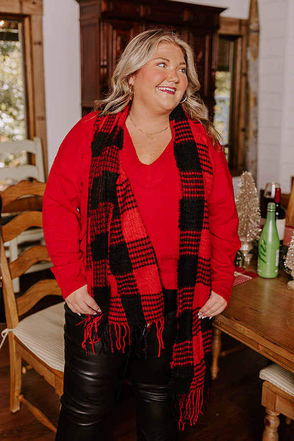 Premium Red Buffalo Check Peppermint Mocha Scarf - Ultimate Winter Style