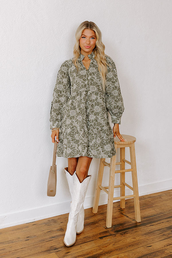 Premium Embroidered Floral Mini Dress - Ultimate Charm