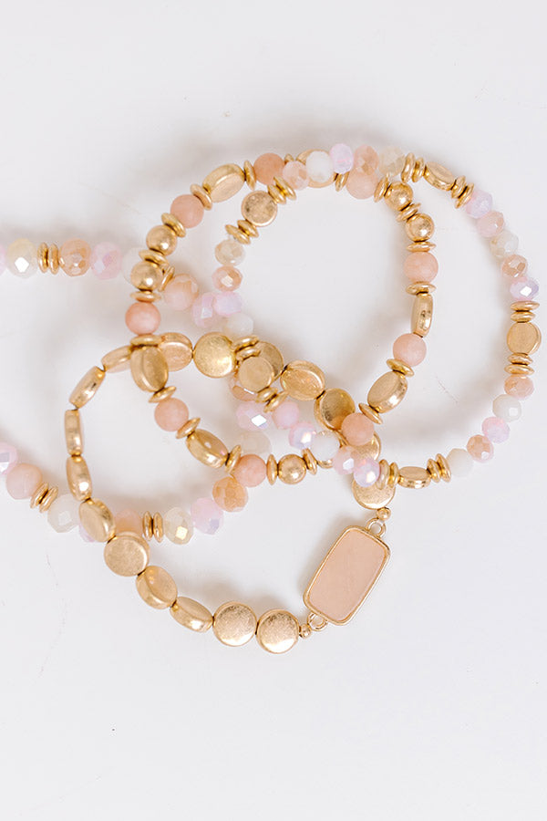 Premium Pink Stretch Bracelet Set - Ultimate Style Upgrade