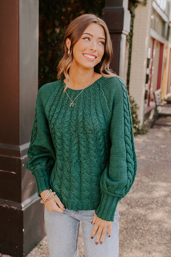 Premium Cable Knit Sweater - Ultimate Cozy Style in Hunter Green