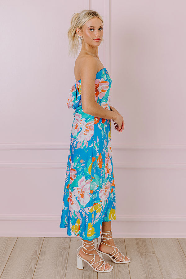 Premium Whimsy And Wishes Floral Midi Dress