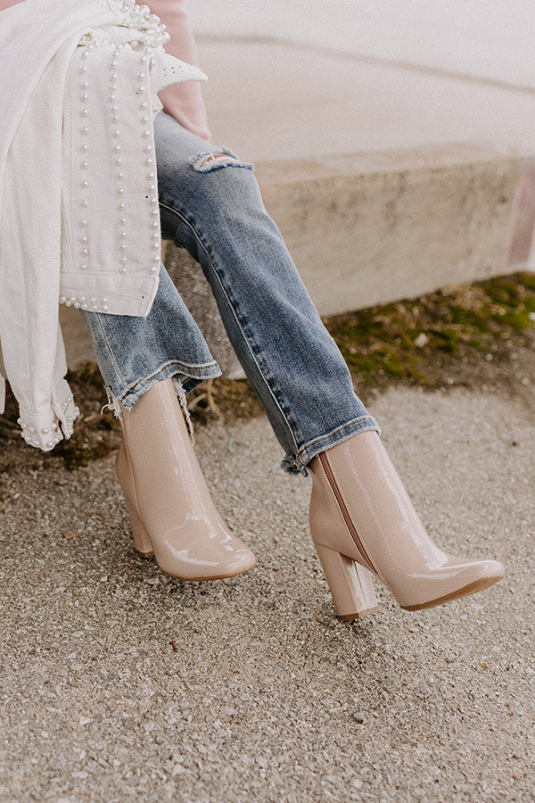 The Ultimate Yasmine Patent Bootie in Natural