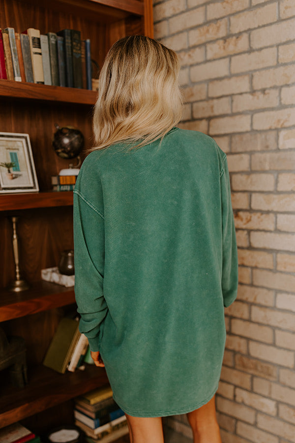 Premium Cozy Classic Sweatshirt Mini Dress - Ultimate Comfort in Hunter Green