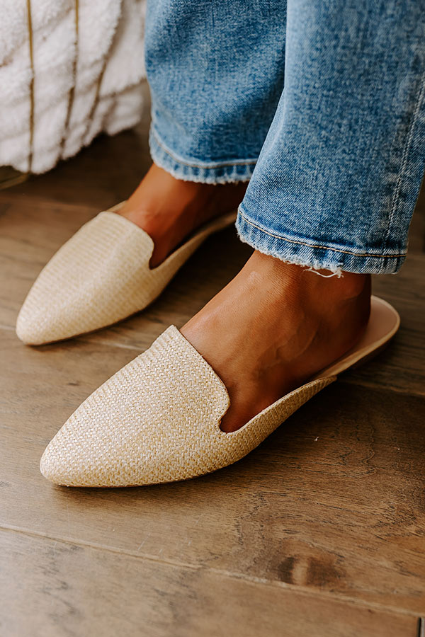 Premium Natasha Raffia Woven Flat in Tan - Ultimate Comfort & Style