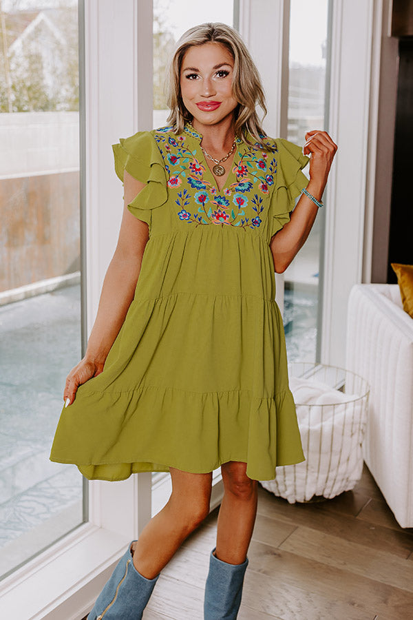 Premium Lime Embroidered Bungalow Dress - Ultimate Summer Style