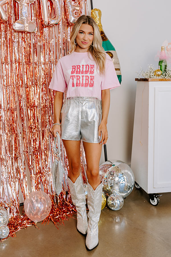 Ultimate Bride Tribe Rhinestone Tassel Top - Pink Edition