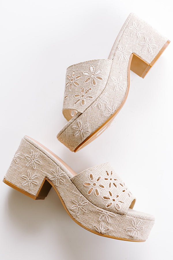 Premium Lizzy Linen Block Heel in Oatmeal - Ultimate Comfort & Style